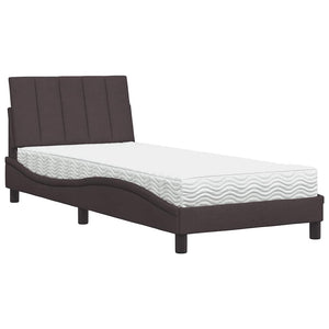 Bett mit Matratze Dunkelbraun 90x200 cm