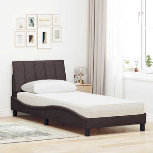 Bett mit Matratze Dunkelbraun 90x200 cm