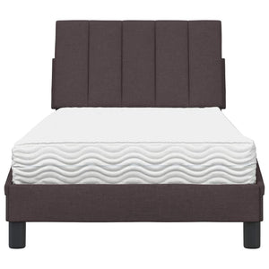 Bett mit Matratze Dunkelbraun 90x200 cm