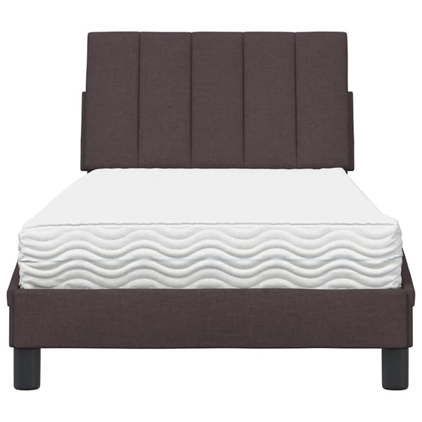 Bett mit Matratze Dunkelbraun 90x200 cm