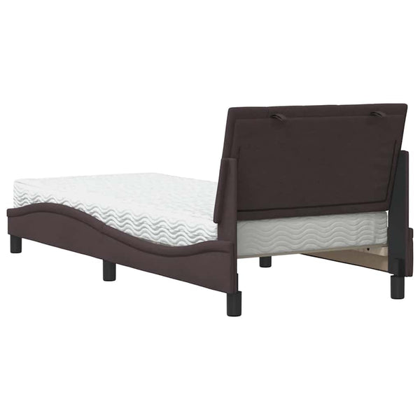 Bett mit Matratze Dunkelbraun 90x200 cm