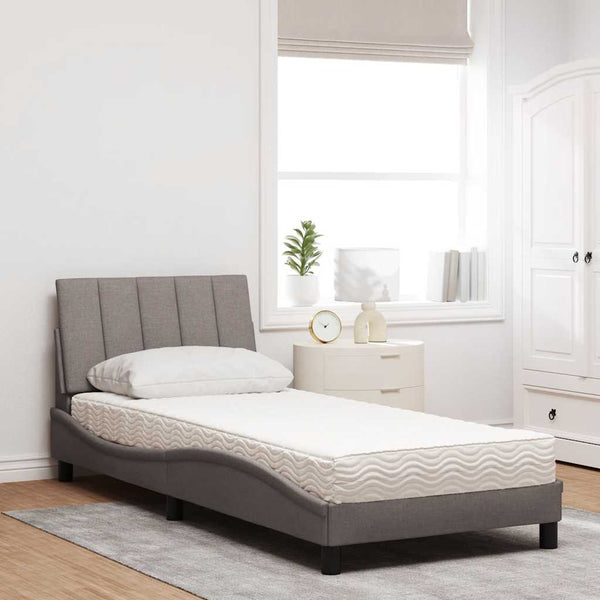 Bett mit Matratze Hanko Taupe 90x200 cm