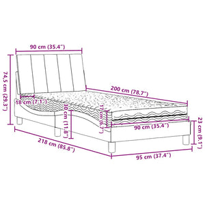 Bett mit Matratze Hanko Taupe 90x200 cm