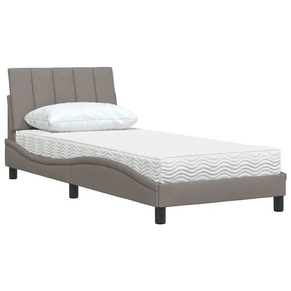 Bett mit Matratze Hanko Taupe 90x200 cm