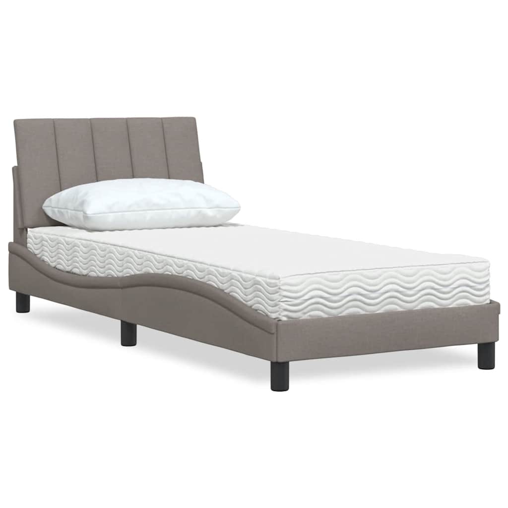 Bett mit Matratze Hanko Taupe 90x200 cm