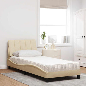 Bett mit Matratze Hanko Creme 90x200 cm