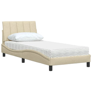 Bett mit Matratze Hanko Creme 90x200 cm