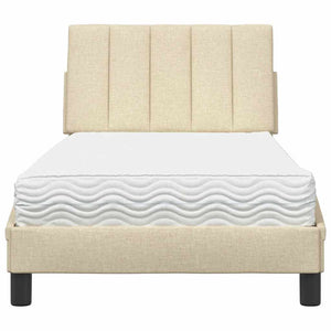 Bett mit Matratze Hanko Creme 90x200 cm