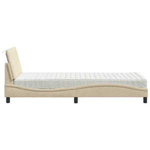 Bett mit Matratze Hanko Creme 90x200 cm