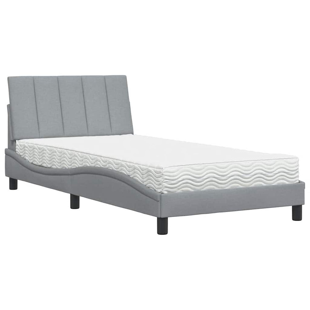 Bett mit Matratze Hanko Hellgrau 100x200 cm