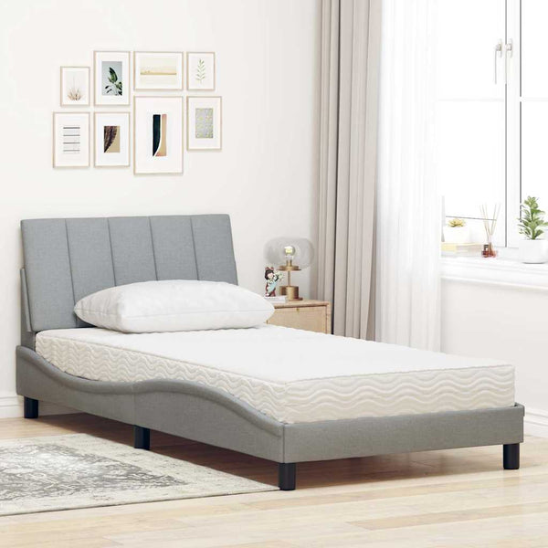 Bett mit Matratze Hanko Hellgrau 100x200 cm