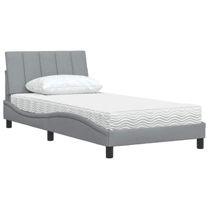 Bett mit Matratze Hanko Hellgrau 100x200 cm