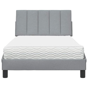 Bett mit Matratze Hanko Hellgrau 100x200 cm
