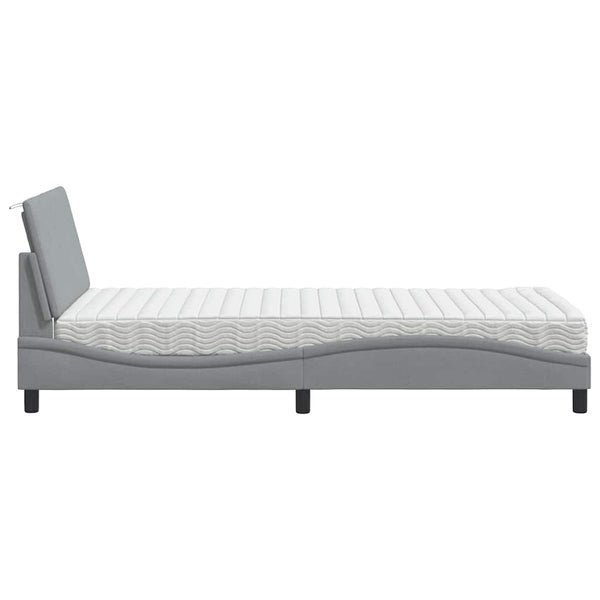 Bett mit Matratze Hanko Hellgrau 100x200 cm