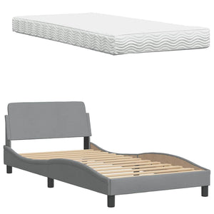 Bett mit Matratze Hanko Hellgrau 100x200 cm
