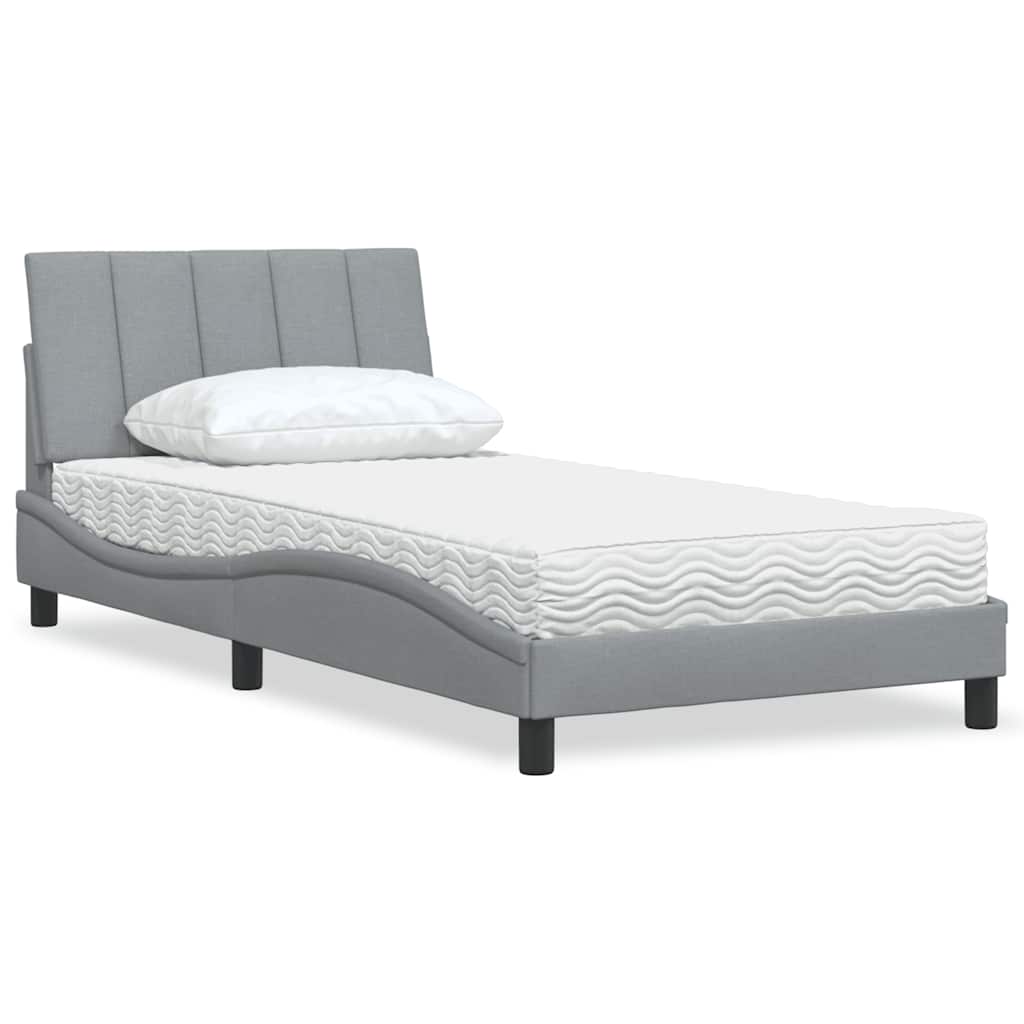 Bett mit Matratze Hanko Hellgrau 100x200 cm