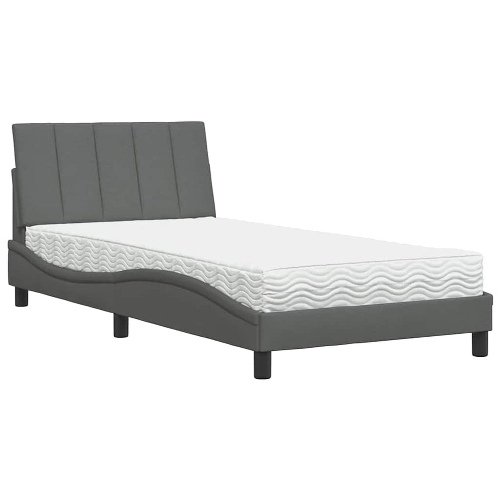 Bett mit Matratze Hanko Dunkelgrau 100x200 cm