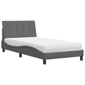 Bett mit Matratze Hanko Dunkelgrau 100x200 cm