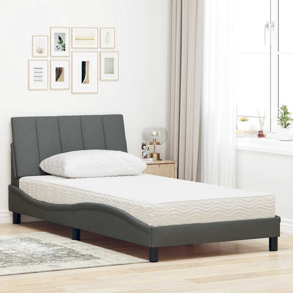Bett mit Matratze Hanko Dunkelgrau 100x200 cm