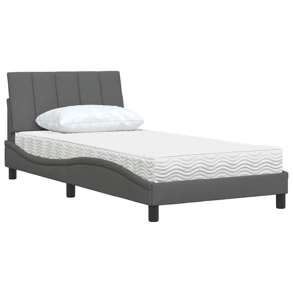 Bett mit Matratze Hanko Dunkelgrau 100x200 cm