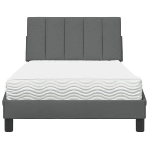 Bett mit Matratze Hanko Dunkelgrau 100x200 cm