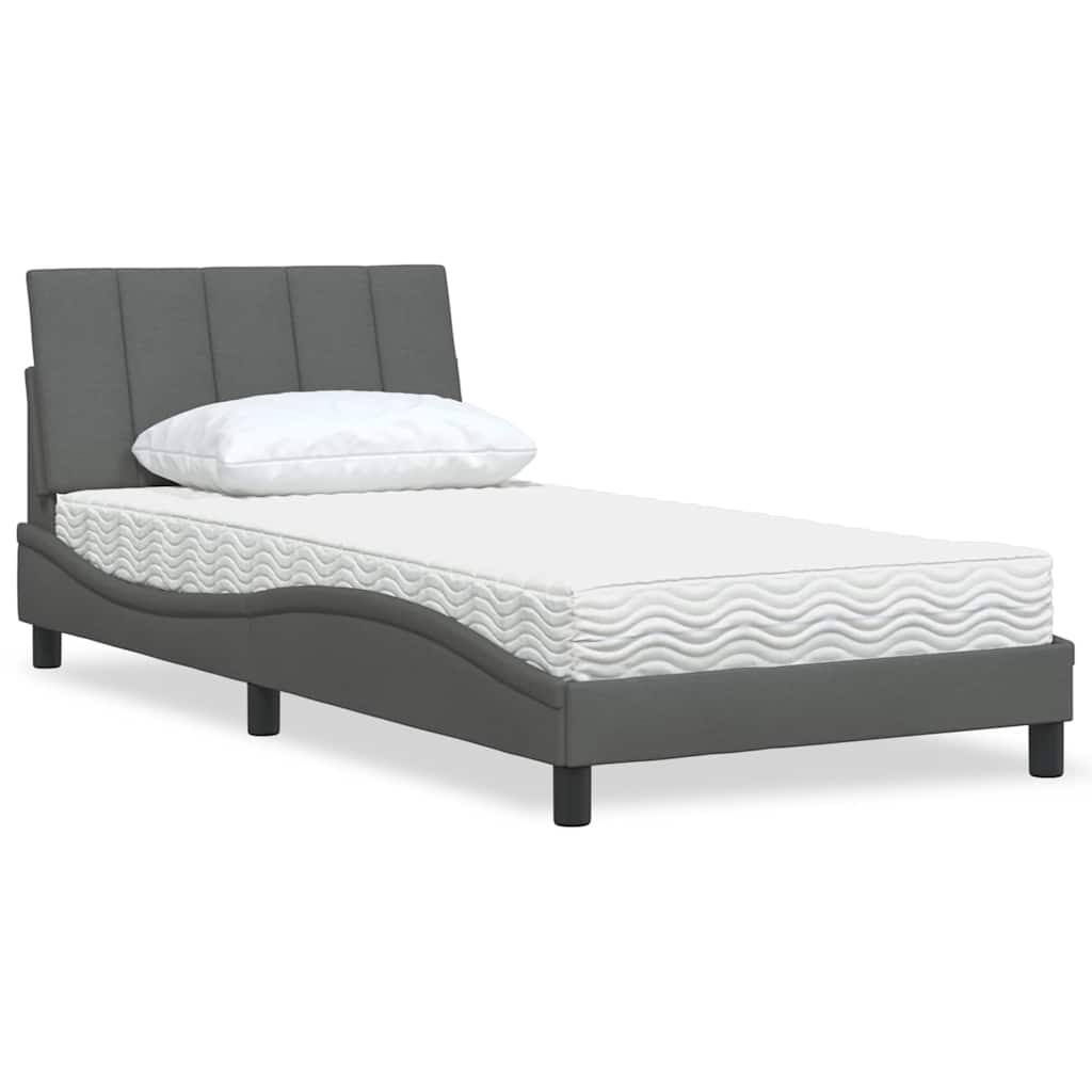 Bett mit Matratze Hanko Dunkelgrau 100x200 cm