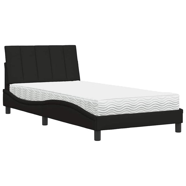 Bett mit Matratze Hanko Schwarz 100x200 cm
