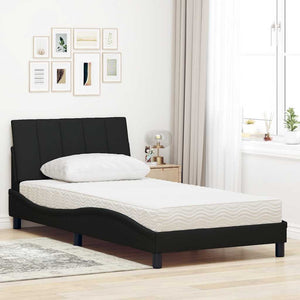Bett mit Matratze Hanko Schwarz 100x200 cm