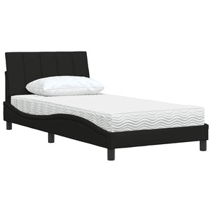 Bett mit Matratze Hanko Schwarz 100x200 cm