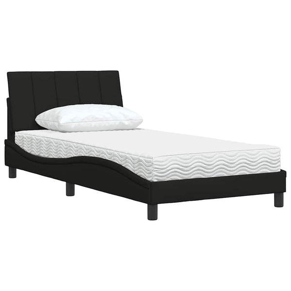 Bett mit Matratze Hanko Schwarz 100x200 cm