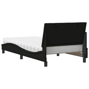 Bett mit Matratze Hanko Schwarz 100x200 cm