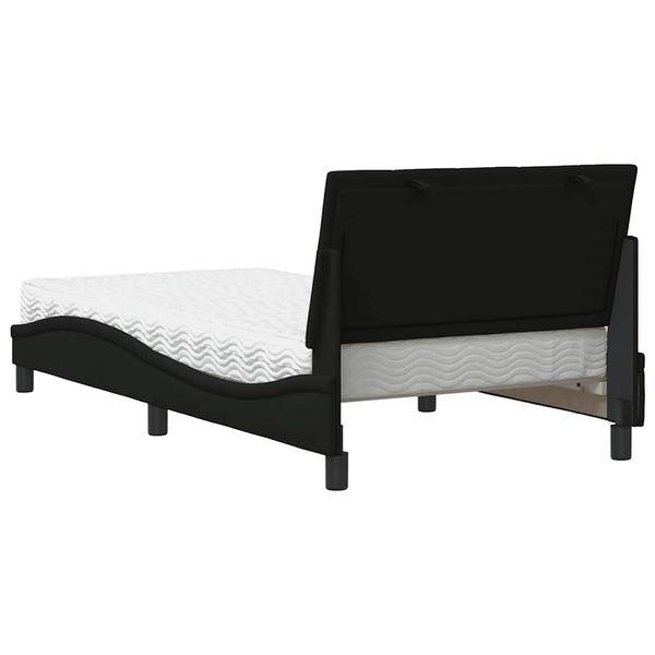 Bett mit Matratze Hanko Schwarz 100x200 cm