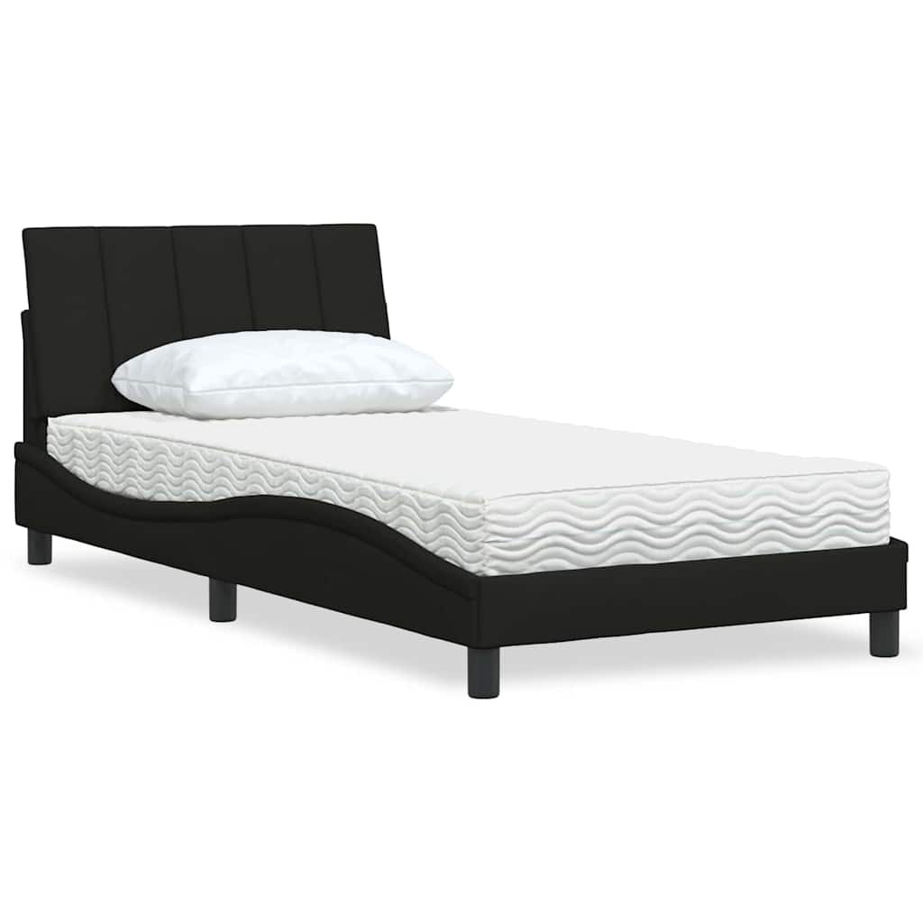 Bett mit Matratze Hanko Schwarz 100x200 cm