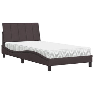 Bett mit Matratze Dunkelbraun 100x200 cm