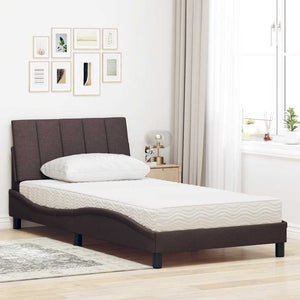 Bett mit Matratze Dunkelbraun 100x200 cm