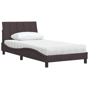 Bett mit Matratze Dunkelbraun 100x200 cm