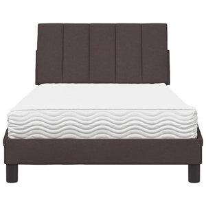 Bett mit Matratze Dunkelbraun 100x200 cm