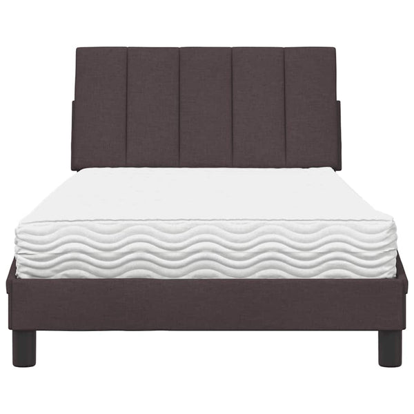 Bett mit Matratze Dunkelbraun 100x200 cm