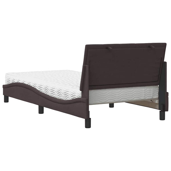 Bett mit Matratze Dunkelbraun 100x200 cm