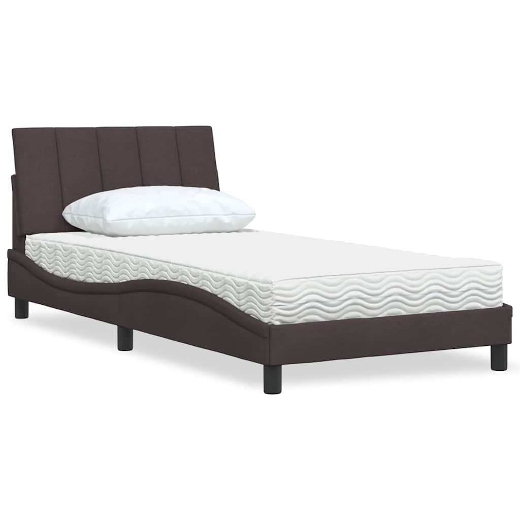 Bett mit Matratze Dunkelbraun 100x200 cm