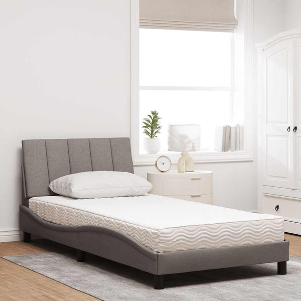 Bett mit Matratze Hanko Taupe 100x200 cm