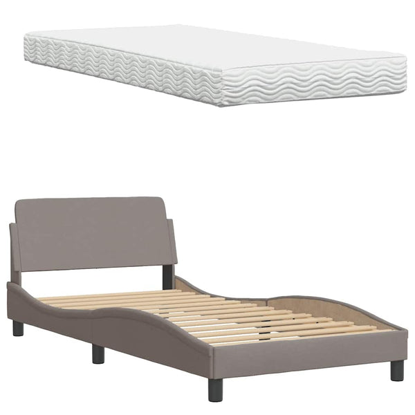 Bett mit Matratze Hanko Taupe 100x200 cm