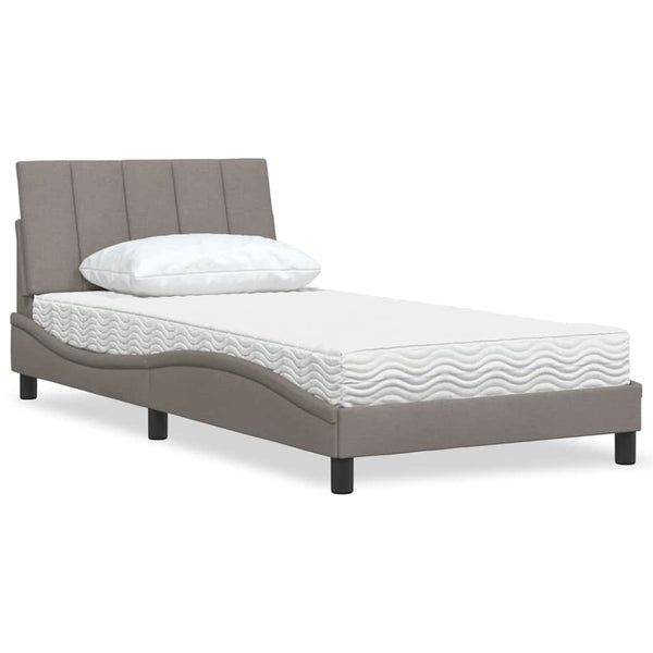 Bett mit Matratze Hanko Taupe 100x200 cm