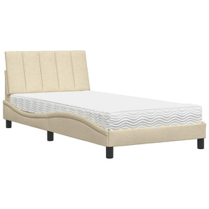 Bett mit Matratze Hanko Creme 100x200 cm