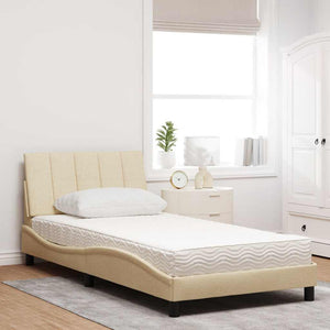 Bett mit Matratze Hanko Creme 100x200 cm