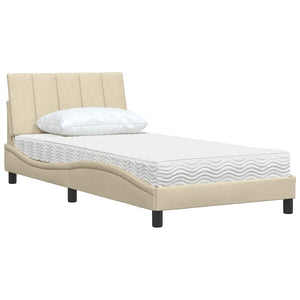 Bett mit Matratze Hanko Creme 100x200 cm
