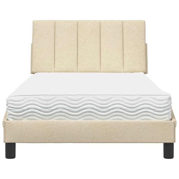 Bett mit Matratze Hanko Creme 100x200 cm
