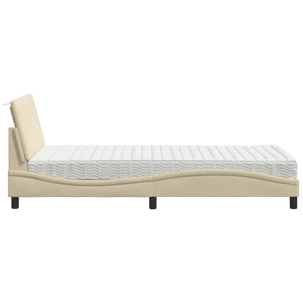Bett mit Matratze Hanko Creme 100x200 cm