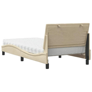 Bett mit Matratze Hanko Creme 100x200 cm