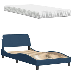 Bett mit Matratze Hanko Blau 100x200 cm